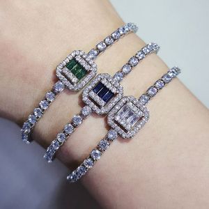 Tennis charme Zircon Bracelet couleur argent fête fiançailles Bracelet Bracelet pour femmes à la mode bijoux de mariage cadeau