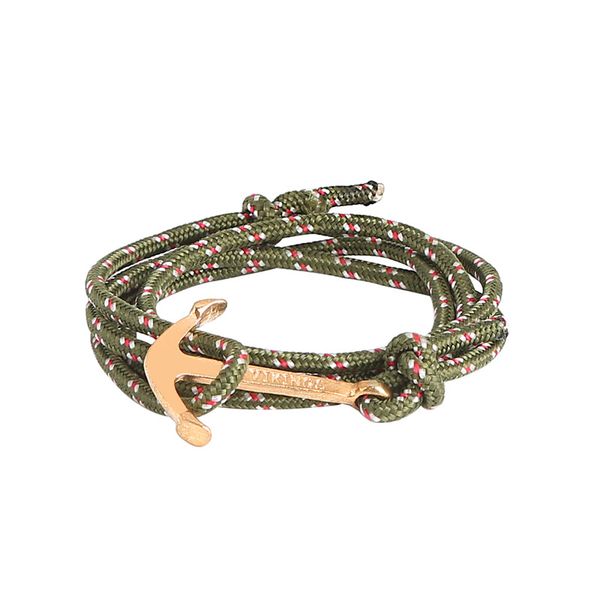Bracelet ancre à breloques pour homme femme Bracelets en corde paracorde multi-tours Taille réglable 6