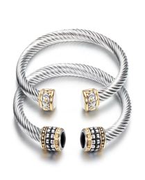 Bracelet de charme et bracelets pour femmes Bracelet de câble en acier en acier inoxydable en acier en acier de titane rétro.