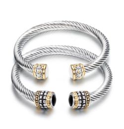 Bracelet de charme et bracelets pour femmes Bracelet de câble en acier en acier inoxydable en acier en acier en titane rétro.