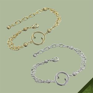 Bedelarmband ketting bangle ontwerper g luxe hand sieraden bijoux metalen letters titanium 14k gouden stukje nieuwe mode hoogwaardige damesheren gratis verzending