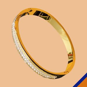 Bedelarmband ketting bangle ontwerper v luxe hand sieraden bijoux 14k goud volle diamant titanium staal klassieke nieuwe mode hoogwaardige damesheren gratis verzending