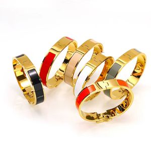 Bracelet Charm Bracelet Bracelet Designer Titanium Steel Gold Bracelet Populaire Designer juif pour femmes Mens 19 Choix en émail Couple de couple bijoux 17/19 Taille