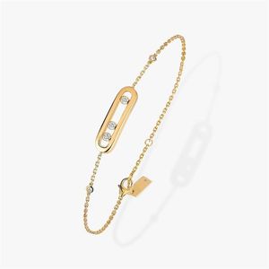 Pulsera con dijes, joyería de diseño para mujer, pulsera chapada en oro messikas, pulseras de diamantes brillantes resplandecientes, regalo de boda para el día de San Valentín zh166 E4