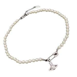 Bracciale con ciondoli designer Saturn Spilla con diamante pieno scavato Bracciale con perle Gioielli di lusso per uomo e donna Regalo di anniversario