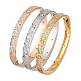 Bracciale con ciondoli per donna uomo amore braccialetto argento oro rosa acciaio al titanio designer di gioielli cacciavite a vite braccialetto con diamanti1799