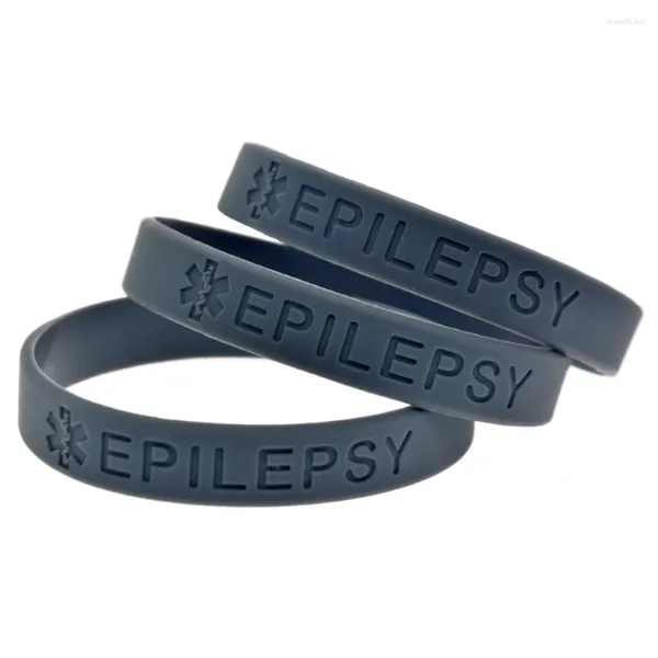 Bracelets de charme 1 pc épilepsie en silicone bracelet et hommes bracelet inspirant en caoutchouc taille adulte