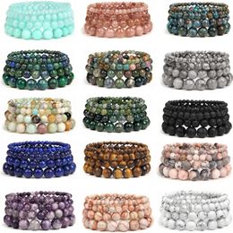 Bracelets de charme 1 pc pierre naturelle onyx agates bracelets de perles rondes pour femmes hommes bijoux reiki yoga à la main guérison 19 cm 231027