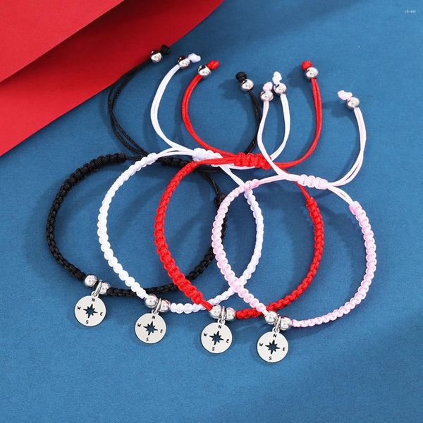 Bracelets de charme 1 pcs mode bracelet pendentif boussole tissé à la main adapté à un usage quotidien