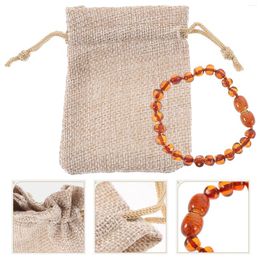 Bedelarmbanden 1 Set Tandenslijparmbanden Babytandjes Natuurlijk Amber tbv