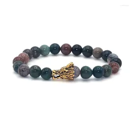Bracelets de charme 10 couleurs turquoises lava onyx perles de dragon doré bracelet fait à la main pour hommes