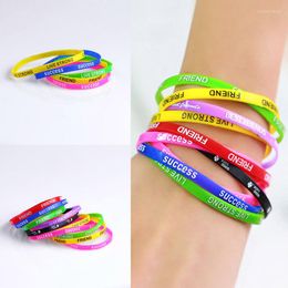 Bedelarmbanden 10 pc's/lot bulk groothandel mode multicolor siliconen armband voor vrouwen rubber polsband mix stijl liefde vriend elastisch