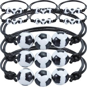 Charm Armbanden 10 Stuks Voetbal Polsband Oefening Accessoires Verstelbare Polsbandjes Basketbal Geschenken Voetbal Armband Fan