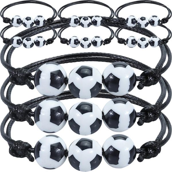 Bracelets porte-bonheur 10 pièces Bracelet de football Accessoires d'exercice Bracelets réglables Cadeaux de basket-ball Bracelet de football Ventilateur