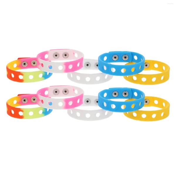 Bracelets de charme 10 pcs bracelet silicone élastique mâle femelle multicolore élégant chaîne gel de silice festival homme bracelet
