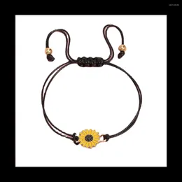 Bracelets de charme 10 pièces bracelet tournesol fait à la main bohème amitié réglable corde tressée adaptée aux femmes et aux filles