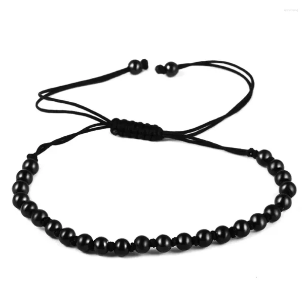 Bracelets à breloques (10 pièces/lot) Anil Arjandas, tissage de corde rouge/noir pour amoureux, perles rondes en acier inoxydable de 5MM, Bracelet tressé