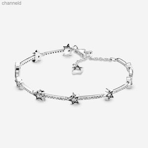 Charm Bracelets 100% 925 Sterling Silver Celestial Stars Bracelet Avec Clear CZ Mode Femmes Mariage Fiançailles Bijoux Accessoires L230518