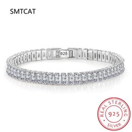 Bracelets porte-bonheur 100% 925 argent Sterling créé Bracelet de pierres précieuses Bracelet de tennis de mariage bijoux fins en gros goutte 230215