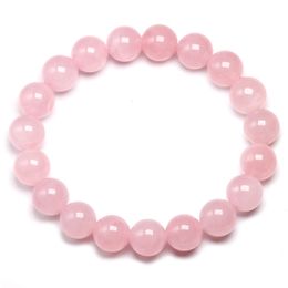 Bracelets de charme 100% naturel AAAAA femmes Bracelet bijoux Rose Quartz Bracelet pierre naturelle pierres précieuses Chakras perle à la main amant cadeaux 230403