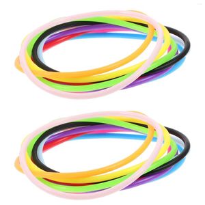 Bracelets de charme 100 pcs bracelet en caoutchouc coloré années 80 bijoux femmes cadeau faveurs de fête gel de silice filles miss cheveux cravates rave