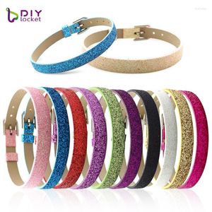 Bracelets de charme 100pcs 8mm PU Cuir Glint DIY Bracelet 