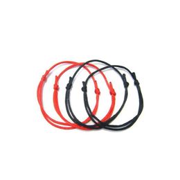 Bedelarmbanden 100 stuks rood/zwarte string Kabh geluksarmband verstelbaar boze oog succes drop levering sieraden armbanden Dhgarden Dhtik