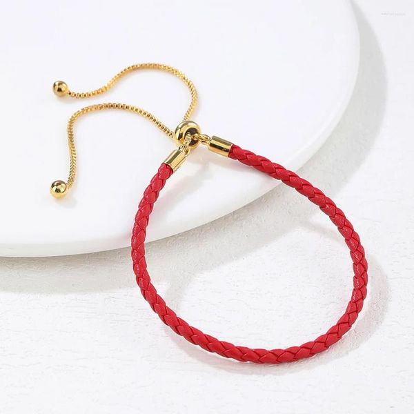 Pulseras de encanto 10 cm ajustable cuerda roja hilo línea cadena joyería para mujeres estudiante niña