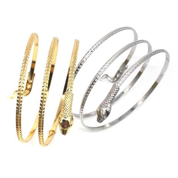 Bracelets de charme 10pcs 70mm de diamètre Punk Snake Banglefashion Bracelets en métal Style de gros Bijoux mixtes Lots Drop Deliver Dhgarden DHC6O