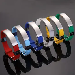 Braceletas Charm 10 piezas Colorida Silicona de acero inoxidable Pulsera para mujeres con texto grabado Accesorios de joyería de moda