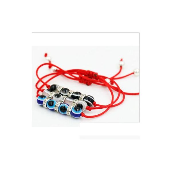 Pulseras con dijes 10 unids / lote Cadena Evil Eye Lucky Cordón rojo Cuerda ajustable Hilo Pulsera trenzada Regalo Joyería Pulseras Dhllu