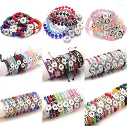 Bedelarmbanden 10 stks lot hele kralen lederen snap knop armband bangle handgemaakte 18 mm diy sieraden maken fawn22323s