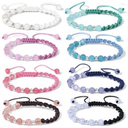 Bracelets de charme 10pcs pierre naturelle tissée à la main bracelet réglable couleurs corde corde tressée amitié pour les femmes bijoux