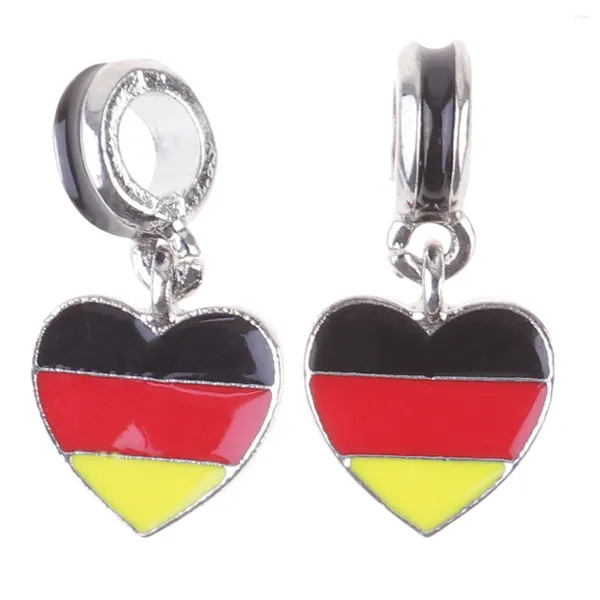 Bracelets de charme 10 pièces pendentif breloques patriotiques grande-bretagne américaine allemagne drapeau perles pour Bracelet boucles d'oreilles bijoux ( )