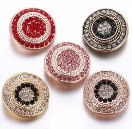 Bracelets de charme 10pcslots de haute qualité Rose Gold Snap Bouton Jewelry Round Buttons 18 mm Fit Bangle Bracelet Collier8897498