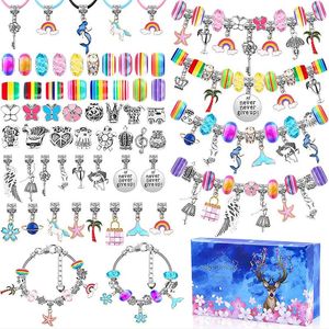 Bracelets porte-bonheur 112 pièces ensemble coloré cristal enfants Bracelet bricolage à la main ornement exquis cadeau bijoux pour femmes