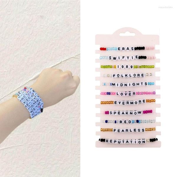 Bracelets de charme 11pieces / set stretch perle plage bohemian swiftie lettre bracelet 40 Go