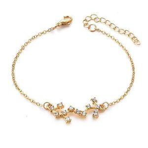Bracelets de charme 12 Horoscope Zircon Zodiac Signes Bracelet Constellations For Women Jewelry Drop Livrot Dh5ny