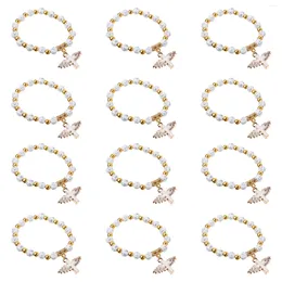 Bracelets de charme 12 pcs poignet ange chapelet enfant le cadeau perles à la main en plastique perles catholiques chapelets