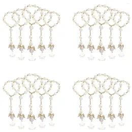 Bracelets de charme 120 PCS Baptême Rosaire des perles acryliques mini ange pour le premier groupe de communion Favors