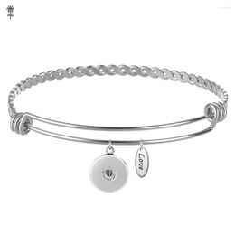 Bedelarmbanden 12 mm 18 mm snap knoop gember Joozerly uitbreidbare draadarmband roestvrijstalen armband voor vrouwen