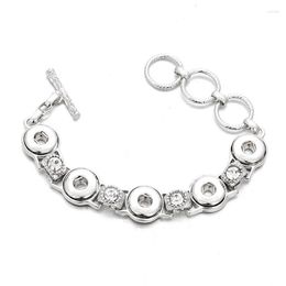 Charm Bracelets 12MM Snap Bracelet 5 Botones Fit DIY Button Charms Jewelry For Women ZE300