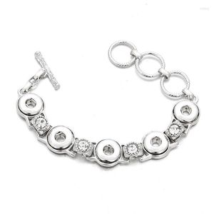 Bracelets porte-bonheur 12 MM Snap Bracelet 5 boutons Fit bricolage bouton bijoux à breloques pour femmes ZE300