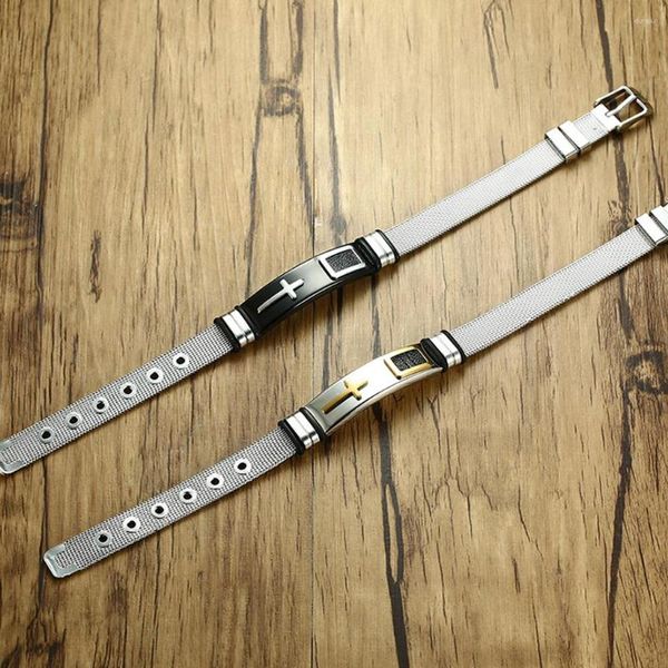 Bracelets à breloques Bracelet en acier inoxydable de largeur 12 mm pour hommes Bracelet femme