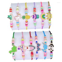 Bracelets de charme 12pcs réglables tissés mignons perles colorées bracelet bijoux d'amitié pour les décorations de fées de faveur de fête