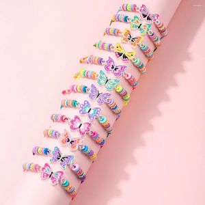 Bracelets de charme 12 pièces/ensemble coloré papillon corde Bracelet amitié alliage Animal pour femmes fille enfants bijoux accessoires