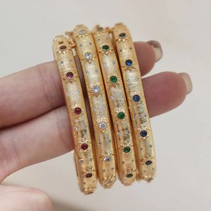 Bracelets de charme 14 18 carats plaqué or véritable métal émeraude rubis saphir CZ zircon bracelet de manchette femmes cadeau de luxe designer italie egypte bijoux vintage 231009