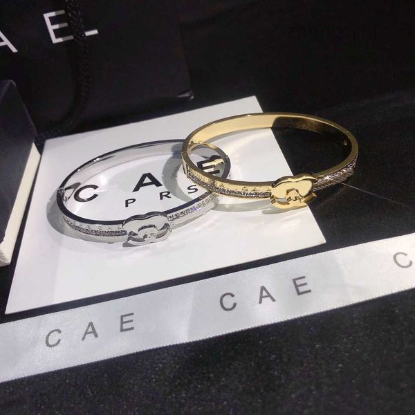 Bracelets de charme Bracelet en or 18 carats en argent 925, bracelet de luxe pour filles, amour, cercle de diamants, marque classique, bijoux, boîte cadeau pour couple, mode Fam NQWQ