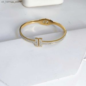 Bedelarmbanden 18k gouden diamanten letter armband met eenvoudig ontwerp 925 zilveren armband hoogwaardige luxe designer sieraden herfst nieuw ontwerp voor wo y240416xika