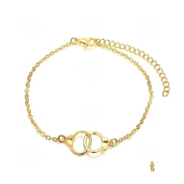 Bracelets de charme 18 carats plaqué or jour cadeau créatif romantique style européen menottes bracelet hjewelry drop livraison bijoux dh5es